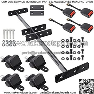 Retractable Seat Belts and Bracket Kit 4 Replacement for EZGO Yamaha Club Car Golf Cart