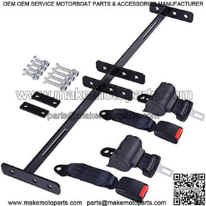 Golf Cart Set of 2 Retractable seat Belts with Bracket- Universal -Fits Most Golf Carts Compatible with E-ZGO TXT&RXV Club Car DS Precedent
