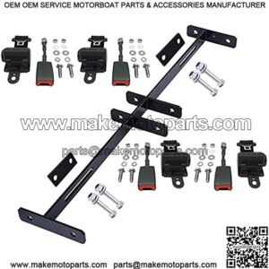 ProFormX Golf Cart Seat Belt Kit with 4 Retractable Seat Belts - Fits Club Car, EZGO and Yamaha Golf Carts with a Rear Seat (Rear SEAT Required for Installation) Industry Leading