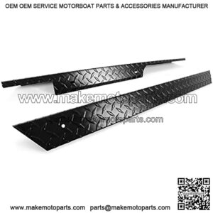 Black/Silver Aluminum Rocker Panel Compatible with 1996-2013 EZGO TXT Golf Cart Pair Diamond Plate Side Cover