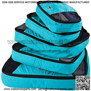 Ultra Light 5 piece Packing Cubes Travel Luggage Organizers 1 Large 2 Medium 2 Small (Blue)
