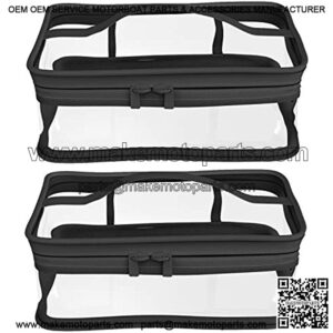 Black Transparent Cosmetic Bag Waterproof Handbag Portable Travel Work Make Up Kit Double Zipper Storage Bag, 2 PCS