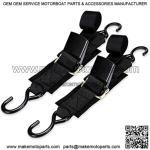 Boat Trailer Transom Tie Downs Straps 1200 LBS, 2" x 4' Adjustable Boat Buckle Transom Tie Downs to Trailer, Marine, Jet ski, Pontoon, with Quick Release Buckle & Anti-Scratch Hooks