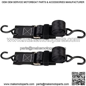Nylon Marine Boat Trailer Transom Tie-Down Securing Straps 2" x4' Adjustable Ratchet Kayak Canoe Bow Stern Tie Down Straps 2100 LBS Capacity 2-Pack Black