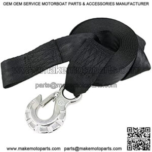 Boat & Jet Ski Trailer Winch Strap Replacement with Stainless Steel Hook | Marine Grade Premium SS 316 Alloy for Longest Lifespan | Confidently Launch, Retrieve and Transport Your Watercraft