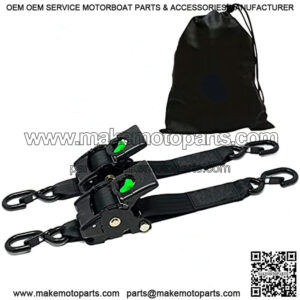 Retractable Ratchet Tie Down Straps (2PK) - 3,033lb Guaranteed Max Break Strength, Includes (2) Ultimate 2" x 10' Autoretract Tie Downs with Padded Handles. (2)