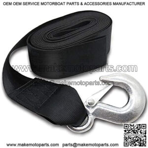 Boat Trailer Winch Strap with Hook, Winch Strap Replacement for Boat Jet Ski Loading, Launching and Retrieving
