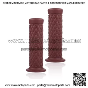 2PCS Motorcycle Grips,Anti-Slip Rubber Motorcycle Handlebar Grips with Stylish Retro Design,Universal Dirt Bike Grips Fits Motorcycle Bicycle ATV with 7/8" 22mm/24mm Handles (Dark Brown)