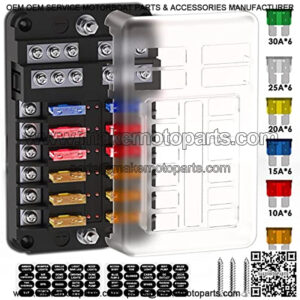 12V Blade Fuse Block, Waterproof 12 Way Automotive Boat Marine Fuse Box Holder 12 Circuits with Negative Bus LED Indicator Car Fuse Panel for 12V-24V Car RV Boat Marine Truck UTV, Fuses Include