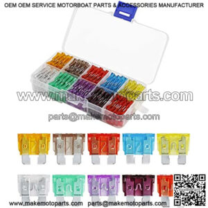 100pcs Auto Motorcycle Car Boat Truck Blade Fuse Box Assortment 5A 7.5A 10A 15A 20A 25A 30A 35A 40A 50A