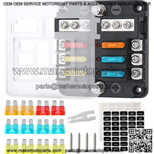 12v 6-Way Marine Fuse Block Kit,Waterproof DC Fuse Block with Warning LED for Boat,Auto,Motorcycle