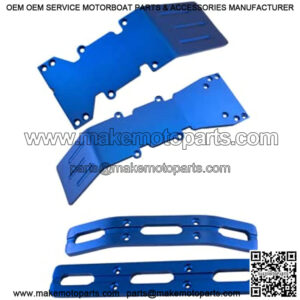RC Raven RC Car Skid Plate for T-Maxx and E-maxx Blue Anodized Aluminum Skid Plate Front and Rear with a Set of Blue Anodized Bumper Set- RC Car Upgrade Parts