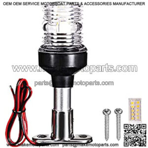 Stern Light, TLTLTL 6 inch Anchor Light All-round Light, Corrosion Resistant Coated Aluminum Pole and Removable Stainless Steel Base LED Waterproof Boat Navigation Lights