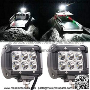 Pontoon Boat Docking Light, Marine Led Lights for Kayak Bass Jon Fishing Boat Spreader Light, Boat Headlights, T-top Light, Deck Light, Driving Lights, Stern Light, Navigation Lights, 2pcs