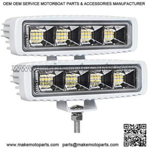 Waterproof Led Boat Lights, 2 pc 72W Deck/Dock Marine Lights 4000LMS 120??Flood Light, 6.3inch, 12/24 V Led Light Bar