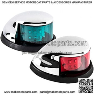 LED Boat Navigation Light Red and Green LED Marine Navigation Light Boat Bow Light for Pontoon and Small Boat (Silver)