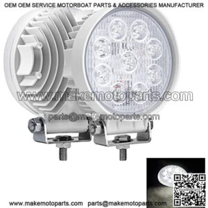 White 27W Led Pontoon Boat Dock Work Lights, Marine Spotlight for Kayak Bass Jon Fishing Vessel Yacht Sailboat Boat, Spreader T-top Deck Driving Stern Anchor Courtesy Transom Cockpit Light