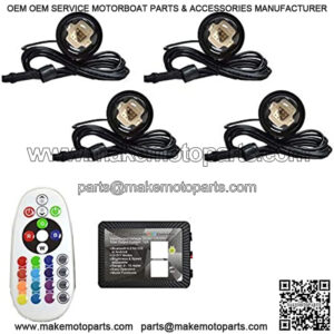4pc 108W COB LED Boat Light RGB App LED Boat Lights with Controller, DIY Music Mode - 4 Pods Ip67 Water-proof Marine Boat LED
