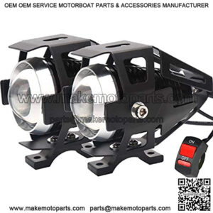 U5 Motorcycle Headlight, Waterproof CREE LED Motorcycle Lights Bulb Fog Headlights LED Driving Light for Bicycle Motorcycle Boat Truck ATV Headlight Travel Camp (Black 3 Modes, 2PCS)