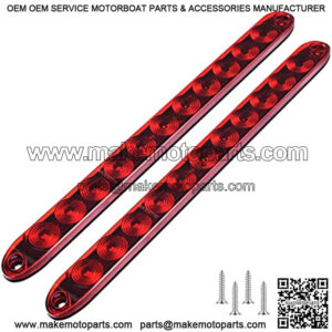 11 LED Red Trailer Brake Tail Light, 2 Pack 16?? LED Bar Stop Turn Signal Tail Lights Waterproof Brake Strip Red Light for Marine Boats Golf Cart Offroad Truck RV UTV ATV