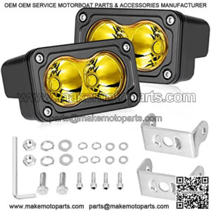 LED Pods, AKD Part 3 inch LED Driving Light 40W Spot LED Pods Light Off Road LED Work Light Yellow LED Bumper Lights Fog Light 2 Pack for Truck Motorcycle Pickup UTV ATV SUV Boat