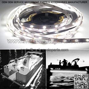 Seaponer Pontoon Boat Light, Marine Led Light Strip for Duck Jon Bass Boat Sailboat Kayak Led Flex Lighting for Boat Deck Light Accent Light Courtesy Interior Lights Fishing, White,12v, 5m(16.4ft)