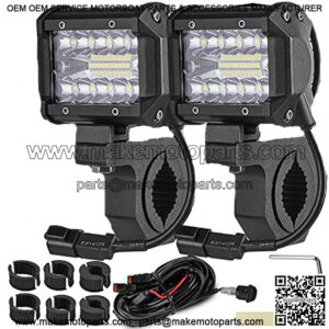 4INCH 60W 3-Row Offroad Led Work Light Bar Driving Wiring Harness Switch KIT/COMBO, Spot/Flood/Combo Lightbar Waterproof 12V 24V with Mounting Bracket Tube Clamp 1"/1.5"/1.75"/2" For 4x4 ATV UTV