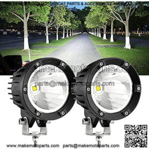 4" Round LED Light Pods Auxbeam 2PCS Round Offroad Lights 72W Spot Beam Driving Light Bar Bumper Light Round Fog Light Spotlights with 10FT Wiring Harness for Pickup Truck ATV UTV SUV Boat Jeep