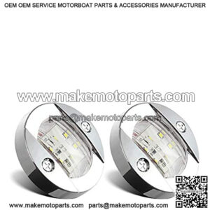 Partsam 3inch Round Navigation Light Chrome Boat Marine LED Transom Mount Stern Lights Surface Mount(Pack of 2)