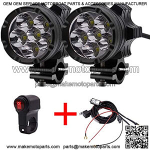 2pcs Motorcycle Spotlight, Universal 60W Bicycle Driving Lamp 12V Fog Light For Motorbike Truck Car Boat Auxiliary Lights