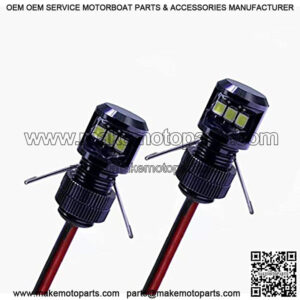 Oznium Side View LED Bolt - 12V LED Side Emitting Light for Bumper, Grille, Cars Interior, Dash, Ambient Lighting, Motorcycle with Aluminum Housing & Screw Nut (11 mm Black, Blue LED), 2-Pack