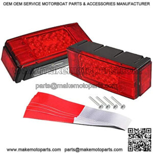 12V LED Submersible Low Profile Rectangular Trailer Lights, Waterproof LED Combination Trailer Tail Light Kit Stop Brake License Plate Turn Running Lights Sealed for Boat Trailer Lights Truck