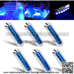 6 LED Boat Lights - Waterproof Boat Navigation Lights - Deck Transom Step Cockpit Lighting for Fishing Pontoon Yacht Sailboat DC 12V 6PCS (Blue)