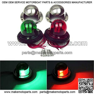 One Pair Red Green Led 12V for Boat Yacht Pontoon Stainless Steel LED Bow Navigation Lights