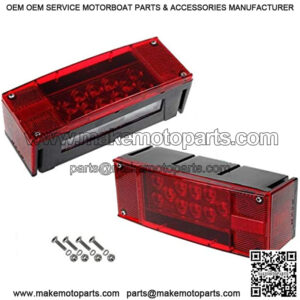 Left+Right/over 12 LED super diodes for each light/AUTO 2PCS 12V LED Submersible Low Profile Rectangular Trailer Lights, Tail Stop Turn Running Lights Kit, Sealed for Boat Trailer Truck Marine