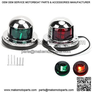 Stainless Steel 1.6W 12V 8 LED Boat Navigation Light Sailing Signal Light, Red/Green Signal Lamp Yacht Parts