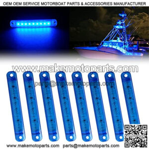 8Pcs Blue Boat Lights,12V Waterproof Utility Led Interior Lights For Boat Deck Courtesy Transom Cockpit Light, Yacht Fishing Pontoon Boat Sailboat Bass Boat Vessel 12V