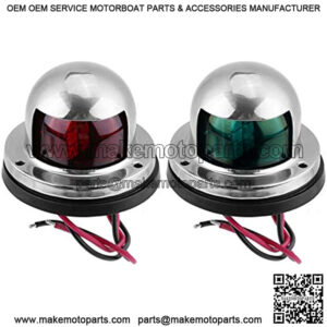 1 Pair of Stainless Steel Red & Green LED Navigation Signal Bulb Light for Boat Yacht for Replacement Parts