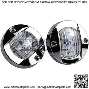 Boat Navigation Interior Light - 3Inch Round Yacht Waterproof LED Lights, Pontoon Transom Lamp, Mount on Side Bow Deck / Stern Anchor / Seat, IP68 12V