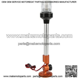 LED Navigation Anchor Light 2nm IP66 Waterproof Fold Down All Round 360?? Adjustable Boat Stern Lamp Parts for Yachts Marines(Orange)