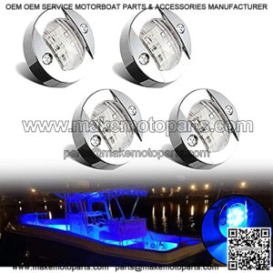 4Pcs Boat LED Lights, 2.95inch Navigation Boat lights, Boat Stern Light, Courtesy Lights, Boat Interior Lights for Yacht, Fishing, Pontoon Boat, Sailboat, Kayak, 12V (Blue)