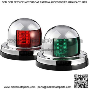12V Boat Yacht Light LED Bow Navigation Lights Deck Mount Red Green Side Port Starboard Lights Sailing Signal Light Submersible 8 LED for Pontoons Skeeter Stainless Steel