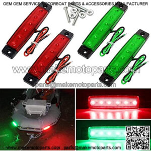 Navigation Lights, LED Boat Light for Bow Light, Marine Led Lights Strip for Kayak Pontoon Boat Dinghy Yacht Vessel Catamaran, with Screw Set & Foam Tape Bases, 2PCS Red and 2PCS Green