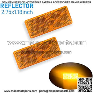 DOT 4A CCC 2pcs Rectangle Reflector Self Adhesive Stick on Trailer Driveway Mailbox (Amber)