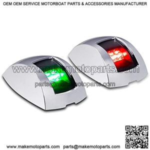 Red Green LED Marine Navigation Light for Boats [USCG ABYC A-16 1NM] [IP67 Waterproof] [Chrome & ABS] 1 Nautical Mile Visibility Navigation Boat Light for Fishing Boat Yacht Pontoon Port Starboard