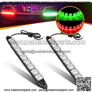 Boat Navigation Lights Red and Green Jestar 2PCS RED & Green 12V Boat Bow LED Lighting 5050 SMD Waterproof Marine Utility Strip Bar 9 LEDs for Boats Led, Kayak Lights, Port Starboard Light Pontoons, Y