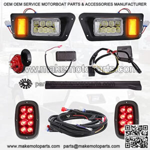 Golf Cart LED Light KIT(12V) Fits Yamaha G14, G16, G19 G22, Complete LED Headlight and Taillights with Brake, Hazard,Horn and Turn Signal Upgrade Kit