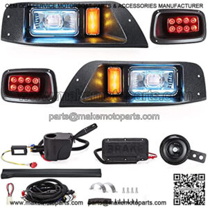 Golf Cart Ezgo TXT Led Light Kit With Daytime Running High/Low Beam Light for 1995-2013 (12V-48V) TXT Golf Cart, EZ-GO Light Kit Headlight and Taillight with Turn Signals Light Brake Light