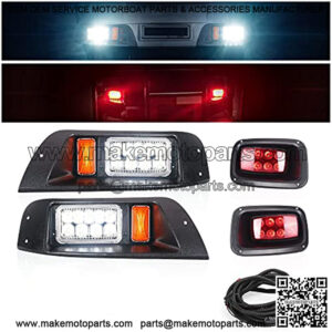 Golf Cart LED Headlight and Tail light Light Kit for EZGO TXT 1996-UP Gas & Electric (12V Input)