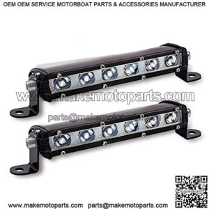 GES Single Row LED Light Bar 60W, 7 Inch 6 COB Universal LED Fog Lights, LED Driving Light/Work Lights for Trucks Jeep SUV Boat ATV LED Golf Cart Lights(2 Pack, 12-24V DC)